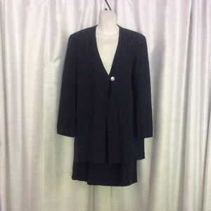 Vintage Two Piece Navy Blue Skirt and Jacket